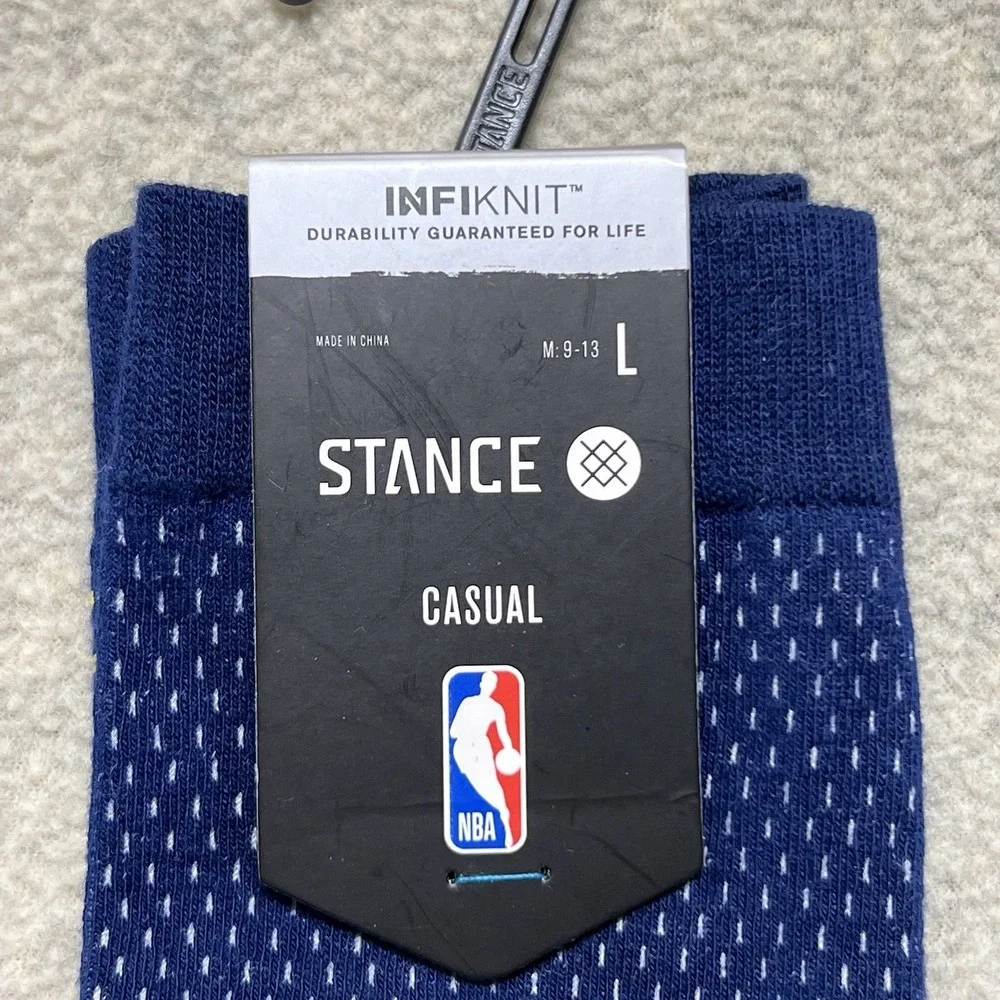 Stance Indiana Pacers Shortcut 2 Crew Socks Size Large NBA Casual‎ Infiknit NWT